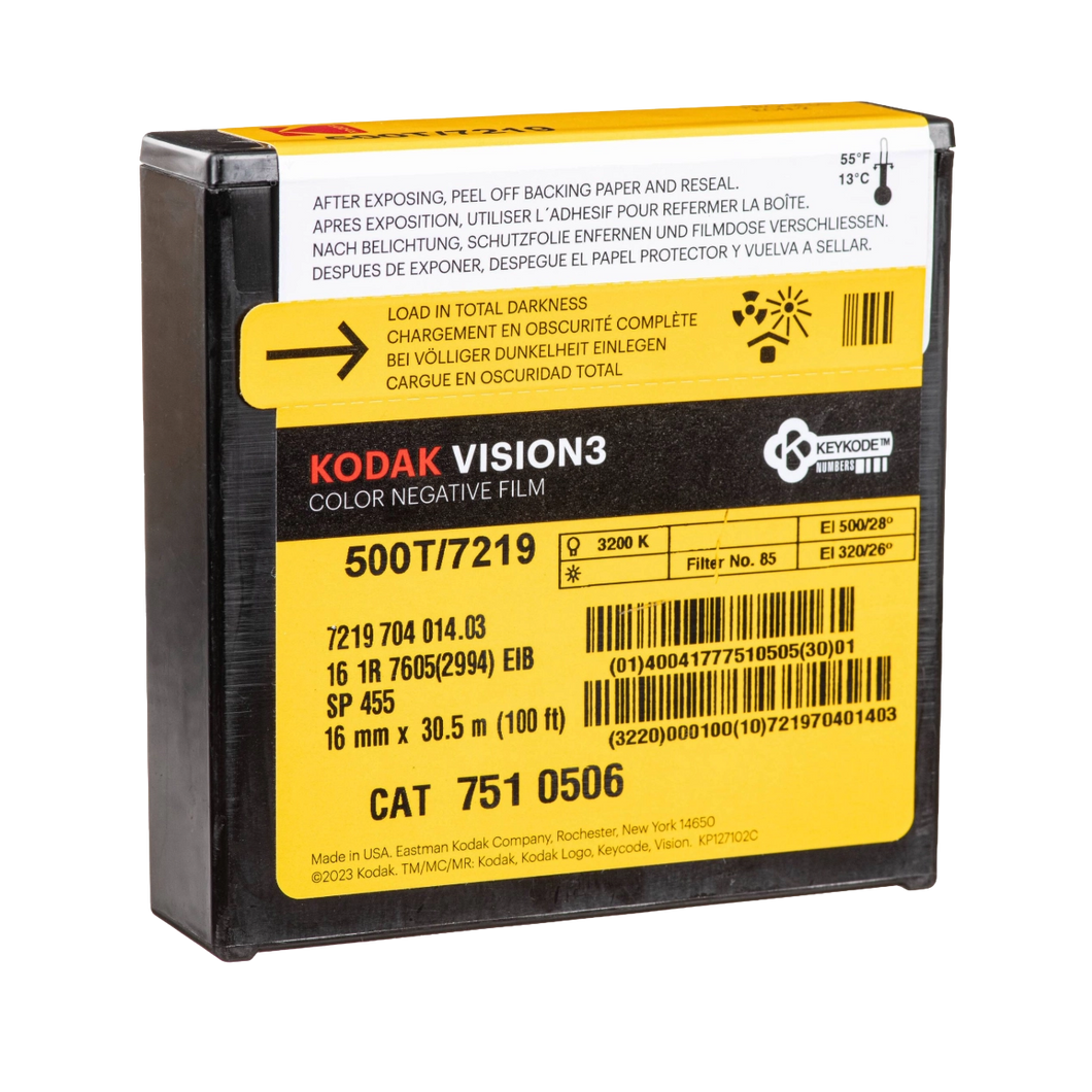 Kodak VISION3  500T 16mm Movie Film  - 7219 - 100' Reel