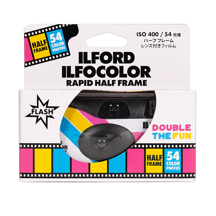 Ilford Ilfocolor Half Frame Single Use Camera with Flash - 54 Exposures - ISO 400