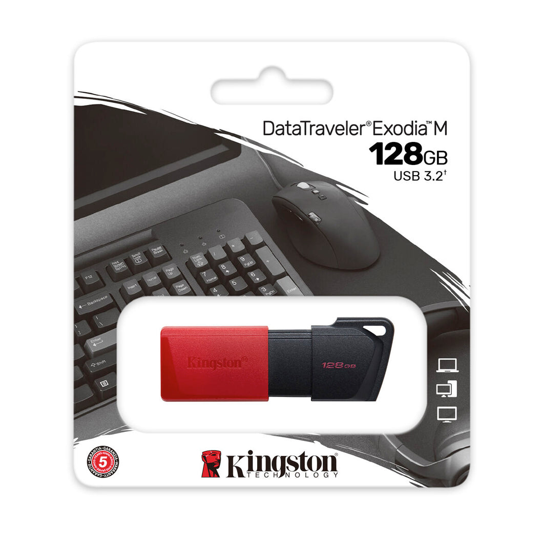 Kingston 128GB Data Traveler Exodia M USB Flash Drive - Red