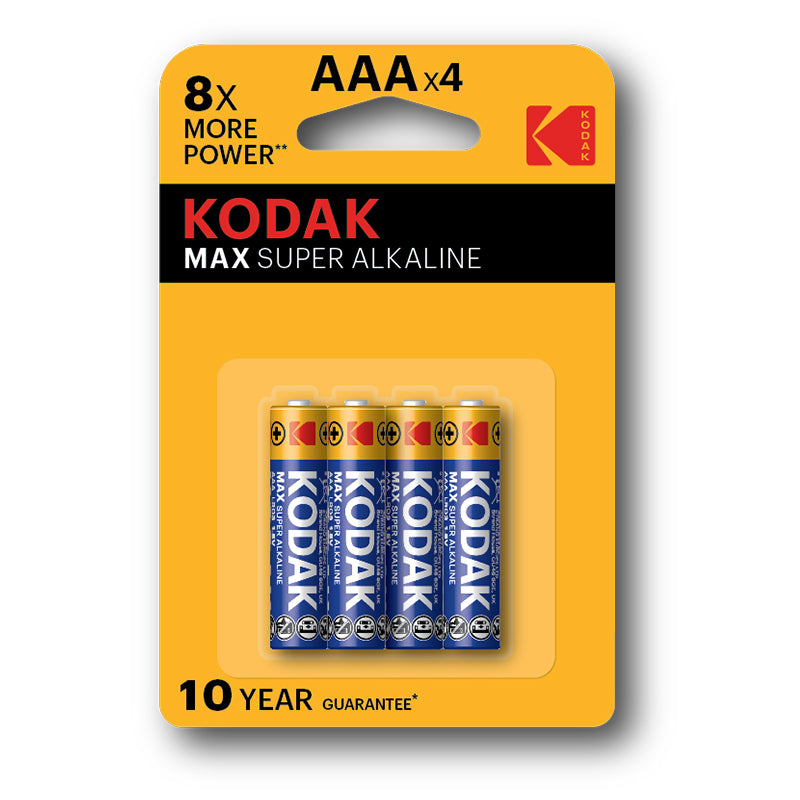 Kodak AAA 1.5V Alkaline Batteries - 4 Pack