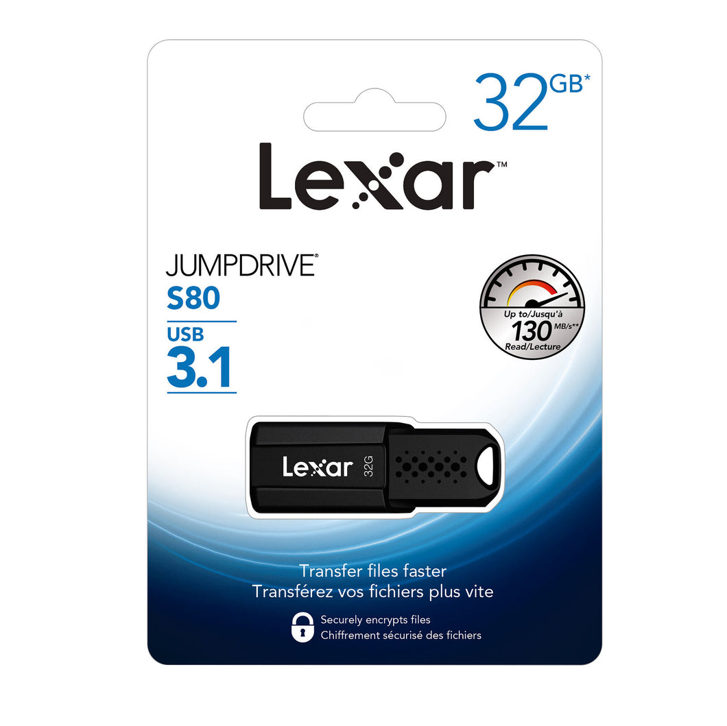 Lexar 32GB JumpDrive S80 USB 3.2 Gen 1 USB-A Flash Drive