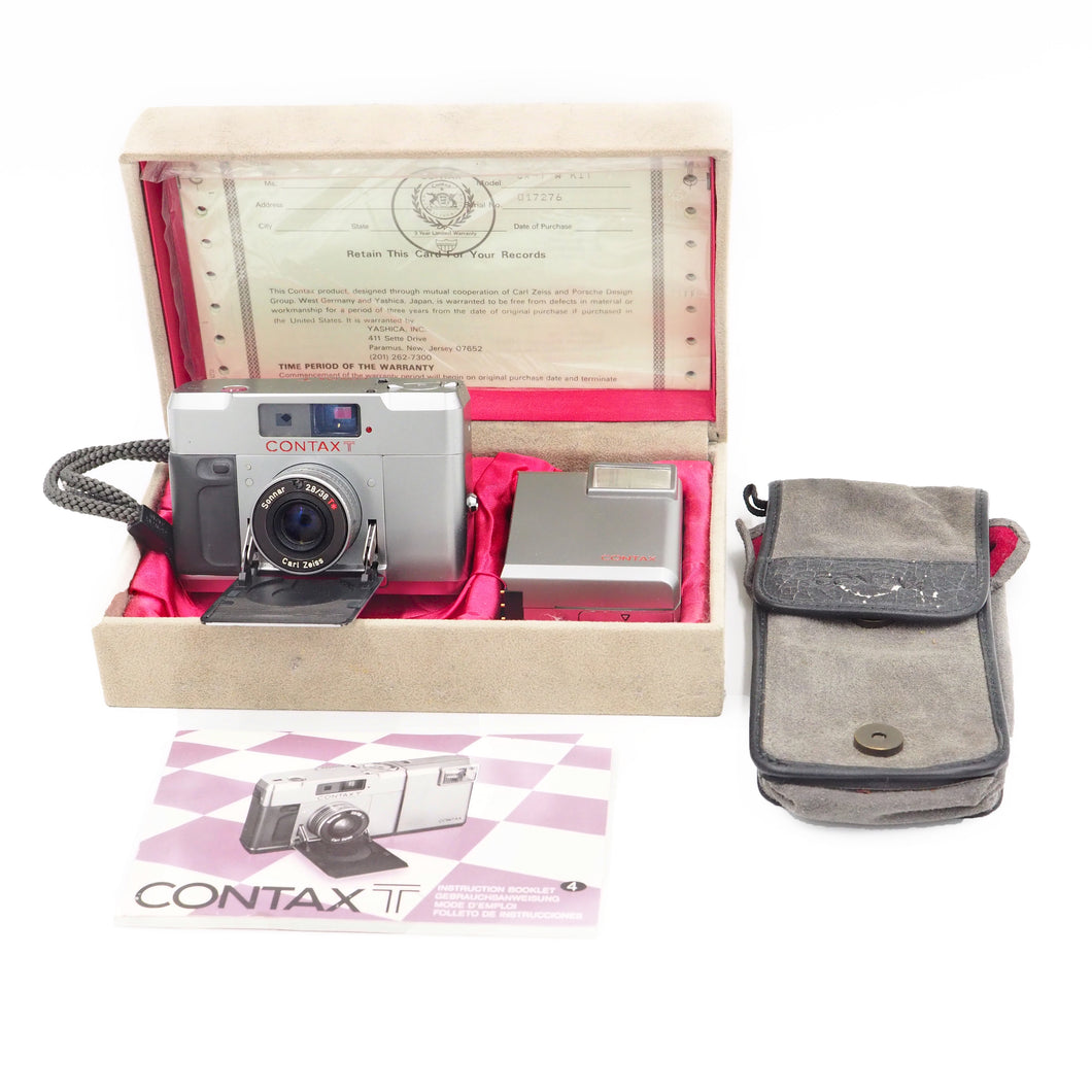 Contax T Set with T14 Flash - Silver - USED