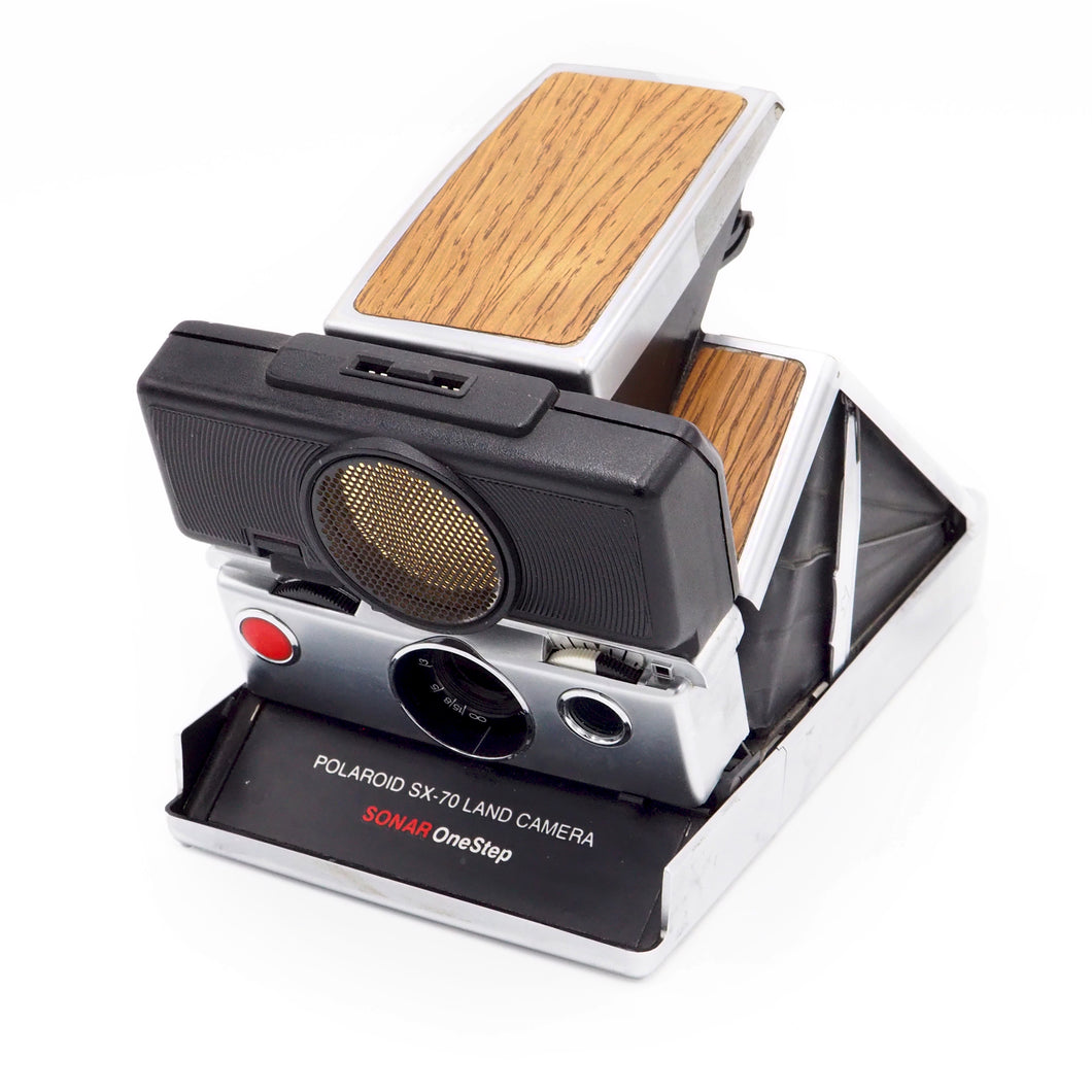 Polaroid SX-70 Sonar Instant Film Camera - Wood Grain Finish - USED