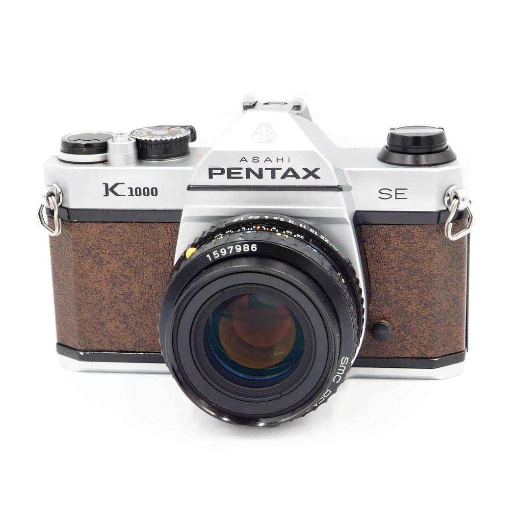 Pentax K1000 SE - Brown Leather - with 50mm f/2.0 Lens - USED