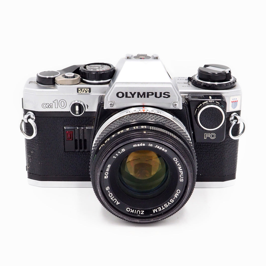 Olympus OM10 with PC Manual Adapter - Silver - with 50mm f/1.8 Lens