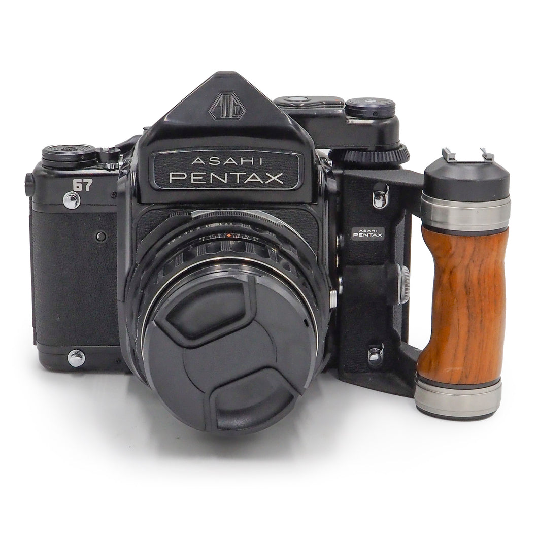 Pentax 6x7 With Takumar 105mm f/2.4 Lens & wooden Hand Grip -  USED