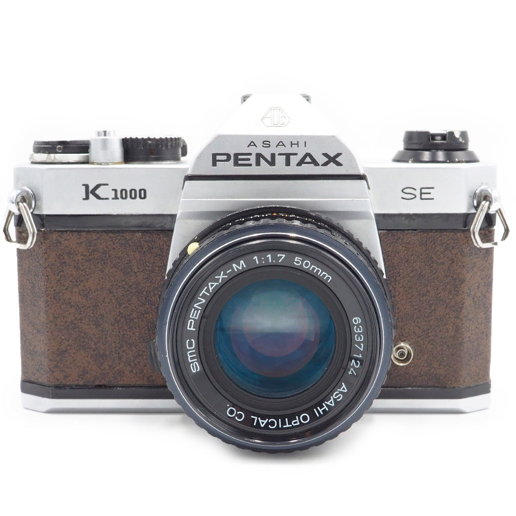 Pentax K1000 SE - Brown Leather - with 50mm f/1.7 Lens - USED (See Description)