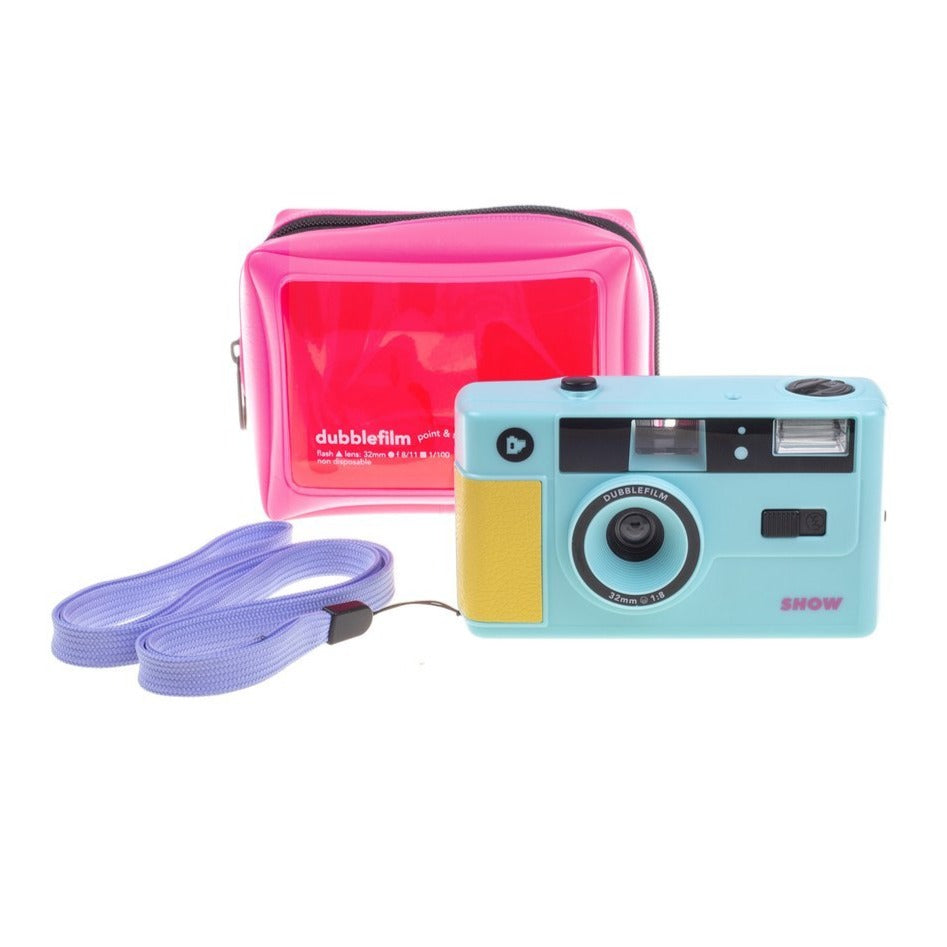 Dubblefilm SHOW Camera - 35mm reusable camera with flash - Turquoise