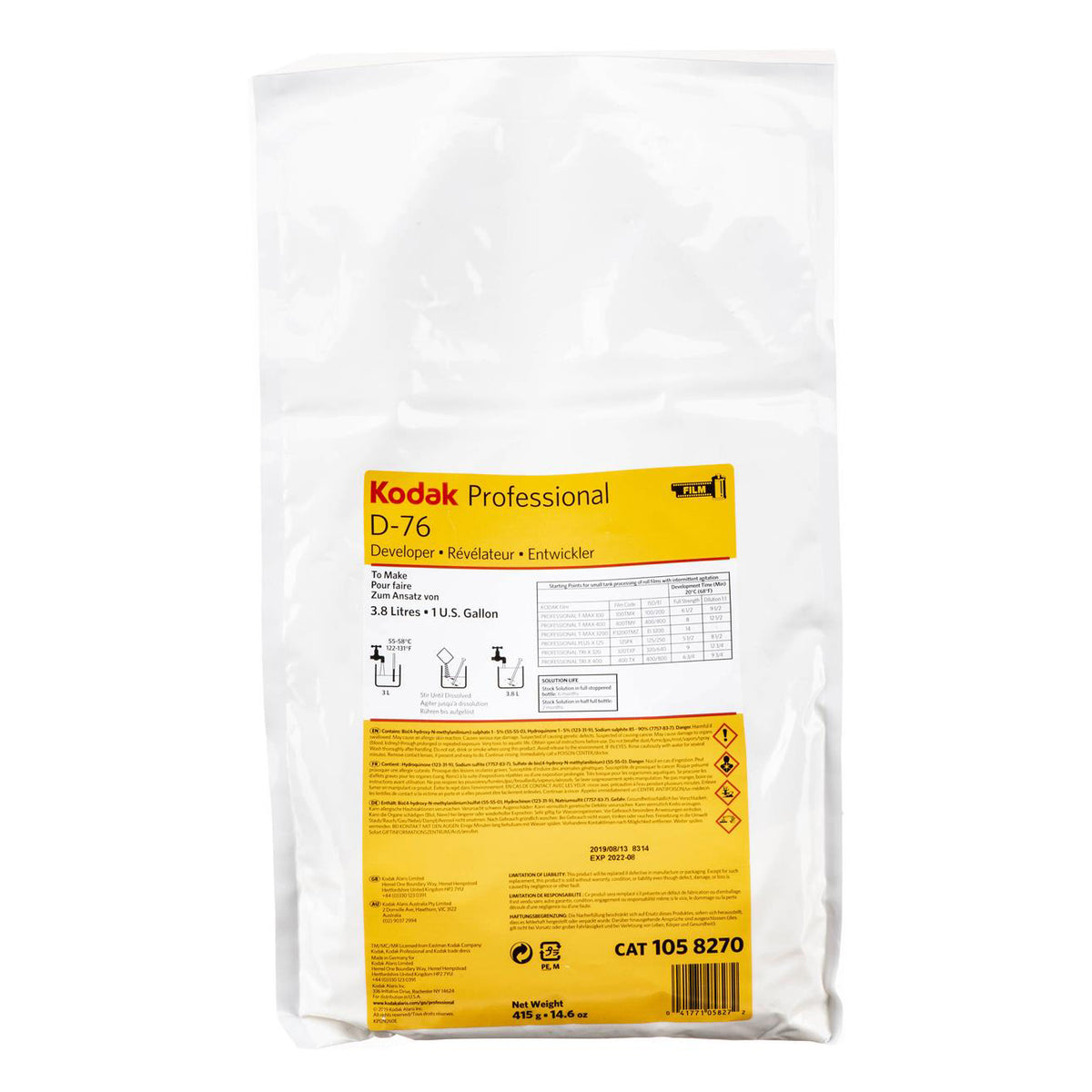 Kodak D76 Dilution Kodak D76 Film Developer, Litres