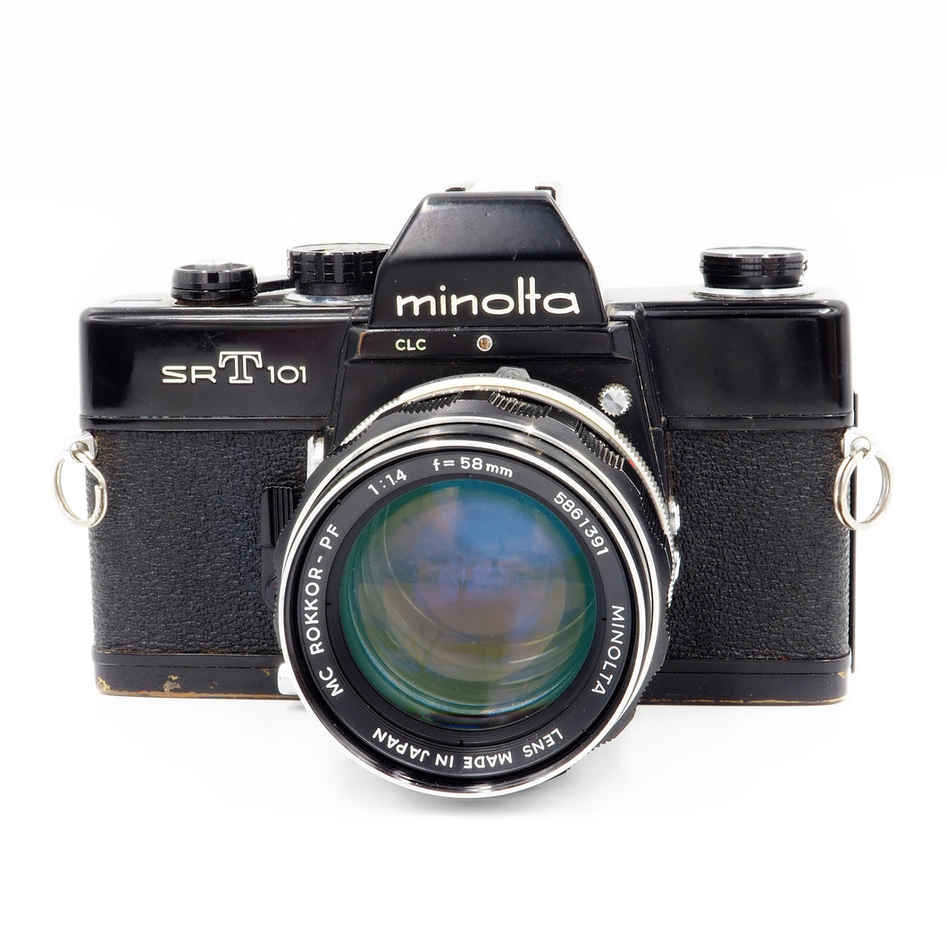 Minolta SRT 101 - Black - with 58mm f/1.4 MC Rokkor-PF Lens - USED