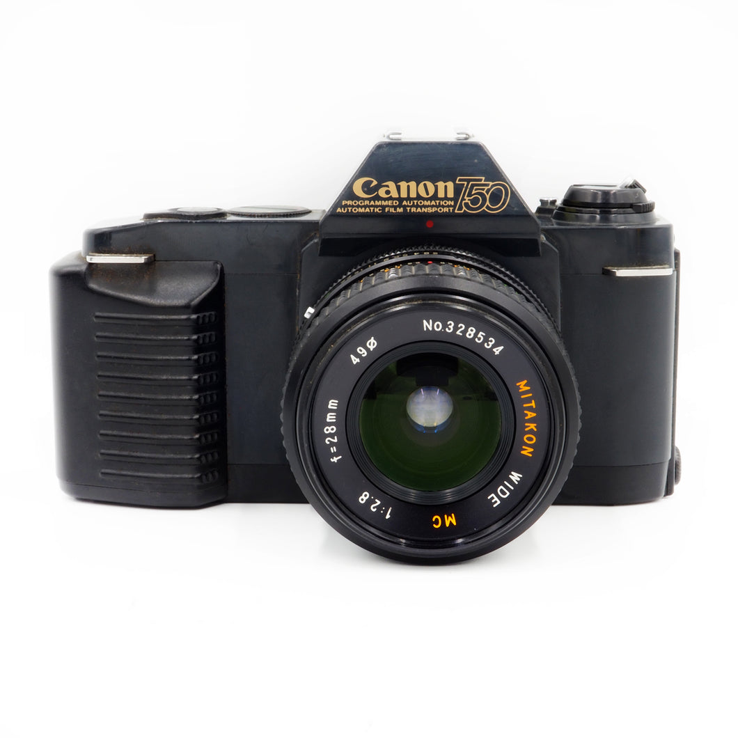Canon T50 with Makinon 28mm f/2.8 FD Lens - USED