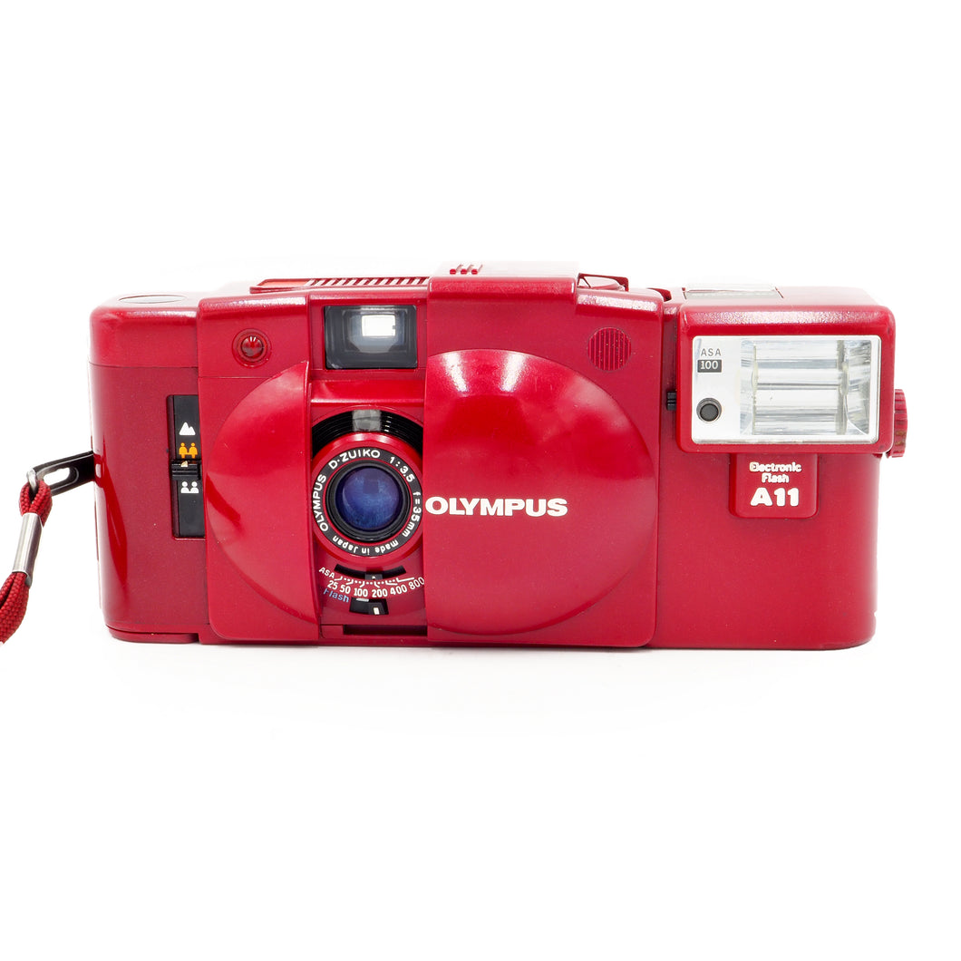 Olympus XA2 35mm Film Camera With A11 Flash - Red - USED