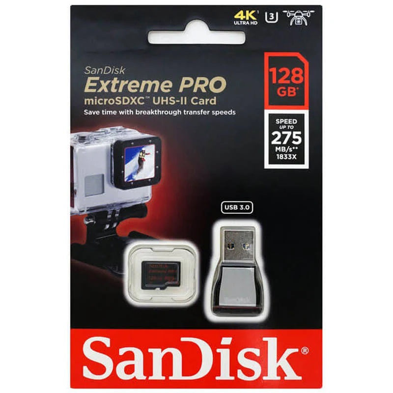 SanDisk 128GB microSD Extreme Pro 275MB/s 4K U3 32G SD SDHC microSDHC