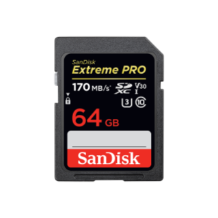 SanDisk 64GB Extreme Pro 170mb/s SDXC UHS-I Memory Card